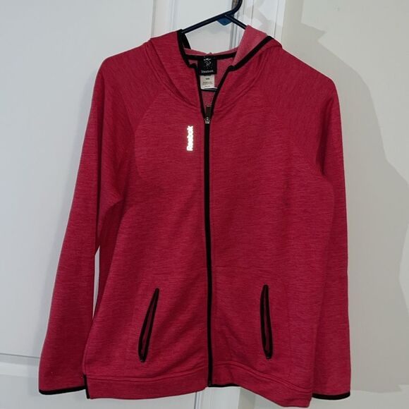 Reebok Hooded Hoodie Sweatshirt women’s Semi Fitted Activewear LS Full zipper M - Picture 1 of 4